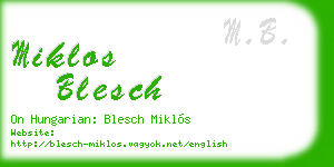 miklos blesch business card